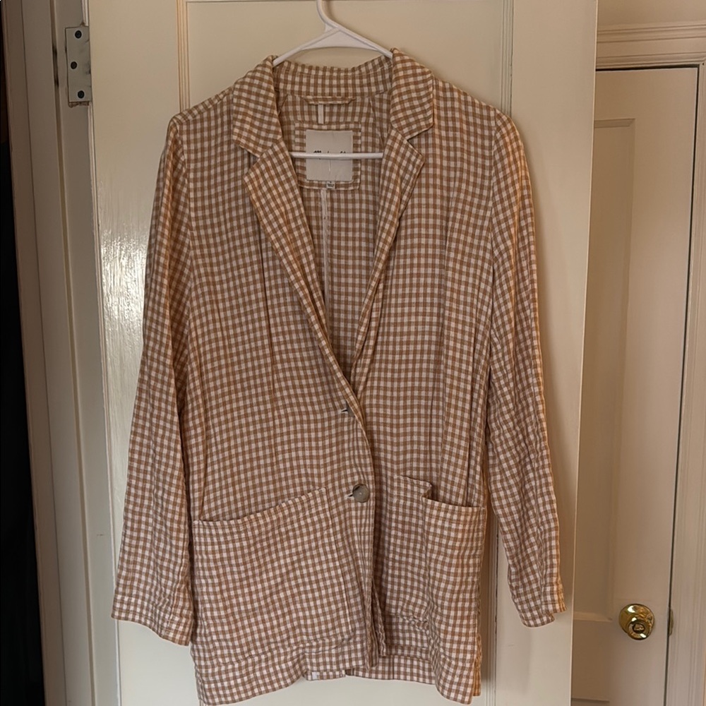 Madewell Tan Checkered Blazer - Picture 2 of 6